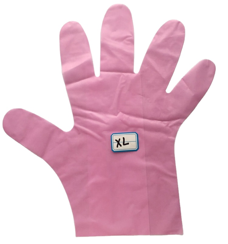ピンクの家事保護使い捨て手袋