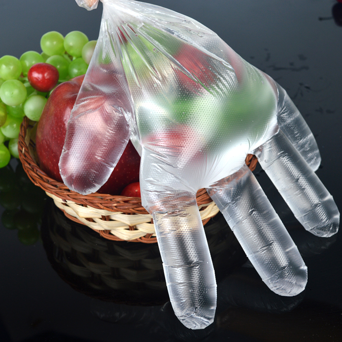 PEプラスチック家庭用毎日の食品グレードの食事使用耐油性食品手使い捨て透明HDPEプラスチックPE手袋