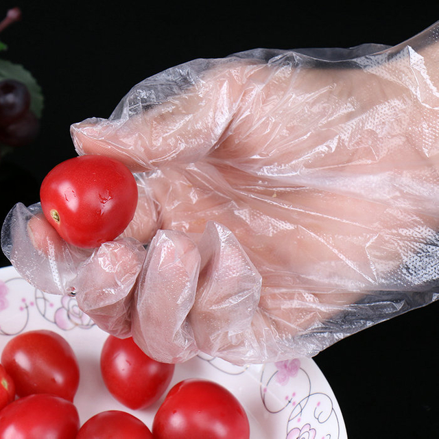 調理用非滅菌ポリエチレンクリアワークキッチングローブプラスチック